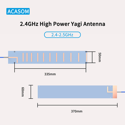RFSMA mâle Yagi Drone Jammer Antenne 50 Ohm 13 DBi Gain élevé